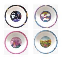 Kit 4 Pratos Fundo Bowl Infantil Bebe Criança Divertido - Ecos Kit 4 Pratos Fundo Bowl Infantil Bebe Criança Divertido - Ecos