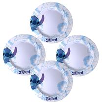 Kit 4 Pratos Fundos Almoço Jantar Melamina Stitch Disney Kit 4 Pratos Fundos Almoço Jantar Melamina Stitch Disney