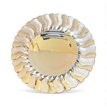 Kit 4 Pratos para Festa Prata Brilhoso Acrílico 25cm