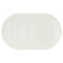 Kit 4 Pratos para Sobremesa de Porcelana Clean Branco 20cm Kit 4 Pratos para Sobremesa de Porcelana Clean Branco 20cm