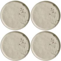 Kit 4 Pratos para Sobremesa Raso 21,5cm Porto Brasil Cerâmic