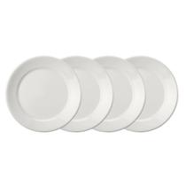 Kit 4 Pratos Raso 24cm em Porcelana Branca