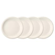 Kit 4 Pratos Raso 26cm em Porcelana Branca