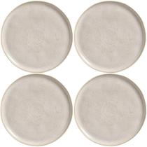 Kit 4 Pratos Rasos 27cm Cerâmica Bio Latte Off White Porto B