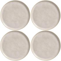 Kit 4 Pratos Rasos 27cm Cerâmica Bio Latte Off White Porto B