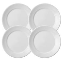 Kit 4 Pratos Rasos Convencional Schmidt 25cm Porcelana Branca Kit 4 Pratos Rasos Convencional Schmidt 25cm Porcelana Branca