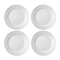 Kit 4 Pratos Rasos Jantar 26cm Cilíndrica Schmidt Porcelana Branca Kit 4 Pratos Rasos Jantar 26cm Cilíndrica Schmidt Porcelana Branca