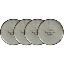 Kit 4 Pratos Rasos Tramontina Churrasco Rustic em Porcelana 28cm Mesa Jantar