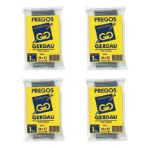 Kit 4 Prego 18x27 Gerdau 1kg com Cabeca para Construcao