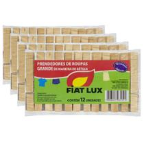 Kit 4 Prendedor De Roupa Fiat Lux Madeira Com 12un Cada Kit 4 Prendedor De Roupa Fiat Lux Madeira Com 12un Cada