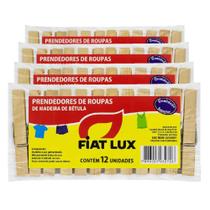 Kit 4 Prendedor De Roupa Fiat Lux Madeira Com 12un Cada Kit 4 Prendedor De Roupa Fiat Lux Madeira Com 12un Cada