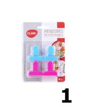 Kit 4 Prendedor Embalagens Plástico 4X4Cm - ul Com Rosa Kit 4 Prendedor Embalagens Plástico 4X4Cm - ul Com Rosa