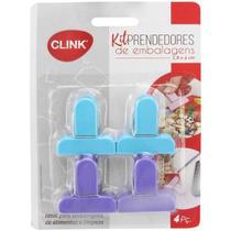 Kit 4 Prendedor Embalagens Plástico 4X4Cm - ul Com Roxo