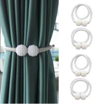 Kit 4 Prendedores De Cortina Magnético Presilhas Enfeite