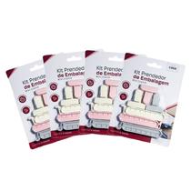 Kit 4 Prendedores De Embalagens Saco Multiuso Fecha Fácil Lacre Para Saquinhos 6 Peças