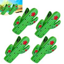 Kit 4 Prendedores De Toalha Modelo Cactus Clip Verde Para Cadeira De Praia Varal - AMZ
