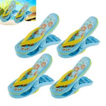 Kit 4 Prendedores De Toalha Modelo Sandália Clip Azul Para Cadeira De Praia Varal - AMZ Kit 4 Prendedores De Toalha Modelo Sandália Clip Azul Para Cadeira De Praia Varal - AMZ