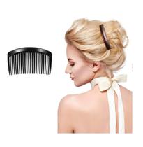 Kit 4 presilhas de cabelo feminina pente penteado Preto