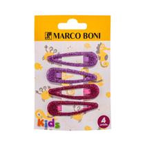Kit 4 Presilhas De Cabelo Tic Tac Glow C/ Glitter Marco Boni