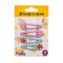 Kit 4 Presilhas De Cabelo TicTac Print Linha Kids Marco Boni