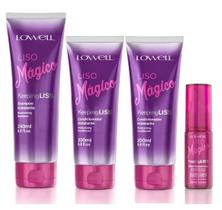 Kit 4 Produtos Liso Mágico 1 Shampoo + 2 Condicionadores + 1 Óleo Lowell