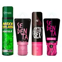 Kit 4 Produtos Para Casal Gel Deslizante Beijável, Excitante Feminino e Gel Adstringente Kit 4 Produtos Para Casal Gel Deslizante Beijável, Excitante Feminino e Gel Adstringente