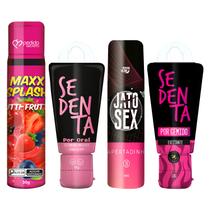 Kit 4 Produtos Para Casal Gel Deslizante Beijável, Excitante Feminino e Gel Adstringente Kit 4 Produtos Para Casal Gel Deslizante Beijável, Excitante Feminino e Gel Adstringente