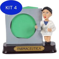 Kit 4 Profissional Farmacêutica De Resina Com Porta Foto 8Cm - Meerchi