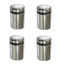 Kit 4 Prolongador Inox Polido 25 X 25 Mm Suporte Vidro Placa