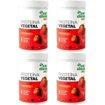 Kit 4 Proteína Vegetal Morango Eat Clean 600g - Proteína Vegana