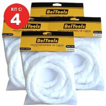 Kit 4 Protetor Cabos Espiral 20mm X 2 m Branco Beltools