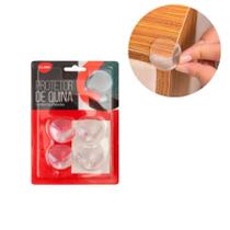 Kit 4 Protetor De Quina Mesa Canto Proteção Plástico 3X3Cm