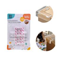 Kit 4 Protetor Quina Cantos Mesa Móveis Crianças Bebê Tipo L