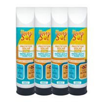 Kit 4 Protetor Solar Happy Sol FPS 60 Repelente Atacado 150ml Kit 4 Protetor Solar Happy Sol FPS 60 Repelente Atacado 150ml