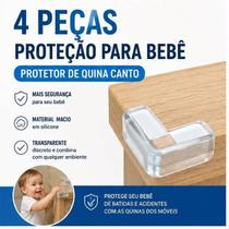 Kit 4 Protetores de Quina para Bebê Silicone Transparente com Fita Dupla Face Kit 4 Protetores de Quina para Bebê Silicone Transparente com Fita Dupla Face