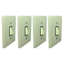 Kit 4 Pulsador Pial Minuteria 2a Cor Cinza 250v C/ Placa Kit 4 Pulsador Pial Minuteria 2a Cor Cinza 250v C/ Placa