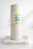 KIT 4 pulseiras de macrame copa do mundo Hexa Brasil amarelo verde e azul variações:Perolas cor pastel