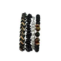Kit 4 Pulseiras Masculinas Mix Stones