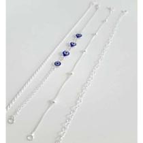 Kit 4 pulseiras prata 925