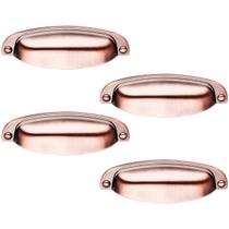 Kit 4 Puxador Concha Paris Cobre Fosco Para Gaveta Kit 4 Puxador Concha Paris Cobre Fosco Para Gaveta