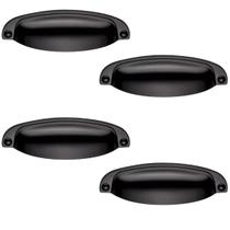 Kit 4 Puxador Concha Paris Preto Para Gaveta Kit 4 Puxador Concha Paris Preto Para Gaveta