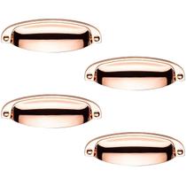 Kit 4 Puxador Concha Paris Rose Gold Para Gaveta