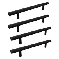 Kit 4 Puxador Haste Preto Fosco Em Inox Redondo 256mm Kit 4 Puxador Haste Preto Fosco Em Inox Redondo 256mm