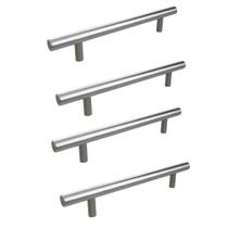Kit 4 Puxador Haste Redondo Em Metal Inox 128mm Para Gaveta