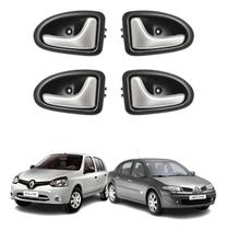 Kit 4 Puxador Interno Clio 2001 02 03 04 05 06 07 Diant/tras