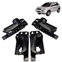 Kit 4 Puxador Maçaneta Interna Hyundai Tucson Cor Preta