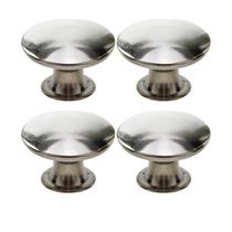 Kit 4 Puxador Ponto 24mm Aço Escovado Para Gaveta Kit 4 Puxador Ponto 24mm Aço Escovado Para Gaveta