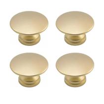 Kit 4 Puxador Ponto 24mm Dourado Escovado Para Gaveta - RENNA Kit 4 Puxador Ponto 24mm Dourado Escovado Para Gaveta - RENNA