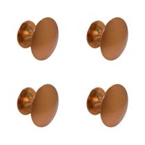 Kit 4 Puxador Ponto 31mm Cobre Escovado Para Gaveta Kit 4 Puxador Ponto 31mm Cobre Escovado Para Gaveta