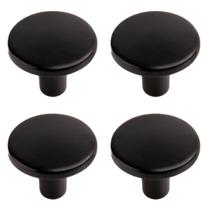 Kit 4 Puxador Ponto Girare Preto Fosco 22mm Para Gavetas De Móveis